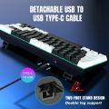 68 Keys Mechanical Keyboard Ergonomics RGB Backlit LED Hot Swappable Blue Switch Gaming Keyboard for PC Laptop Office. 