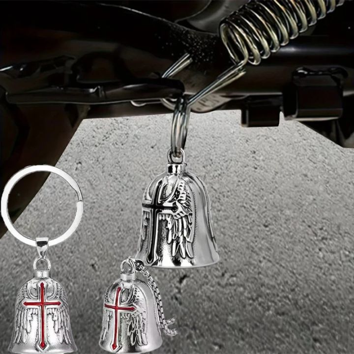 1pc Motorcycle Lucky Bell Stainless Steel Retro Punk Motorcycle Angel Wings Retro Viking Punk Motorcycle Pendant Riding parts