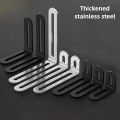 Black Stainless Steel Adjustable Angle Code Long Hole Activity 90 ° Right Angle Furniture Fixer L-shaped Shelf Bracket Connector. 