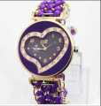 Bracelet Watch Black Heart Shape For Girls. 