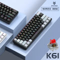 Mini Keyboard APAYADO K61 Mechanical Keyboard Wired,60% Portable 61 Keys RGB Black,White, Red/Blue Switch for Gaming. 