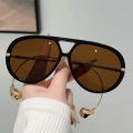 GM LUMIAS Oversized Pilot Sunglasses New in Fashion Double Bridge Gradient Sun Glasses Women Trendy Luxury Brand Design Shades.