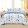 3pcs/set Leaf Floral Pattern Duvet Cover Set(1 Duvet Cover & 2 Pillowcase）Soft And Skin-Friendly Duvet Cover Bedding Set. 