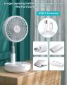 Primevolve Portable Oscillating Standing Fan,Rechargeable Battery Operated USB Floor Table Desk Fan with Remote, 4 Speed Settings Pedestal Fans for Bedroom Office Camping Fishing Travel White 7.7". 