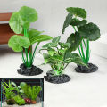 Artificial Aquarium Plant Realistic Floating Leaves Simulation Aquatic Stem Reptile Terrariums Water Tank Decoration Accessories. 