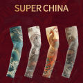 Summer men's ice silk cycling driver tattoo sleeve sunscreen outdoor motorcycle arm cover. 