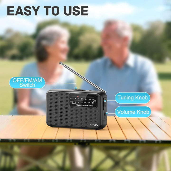 Portable%20AM%20FM%20Radio%20Player%20Battery%20Powered%20Telescopic%20Antenna%20Reception%20with%20Headphone%20Jack,%20Indoor%20Outdoor%20and%20Emergency%20Use%20-%20Image%203
