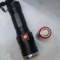 metalic body telescopic zoom flashlight torch 8800mah with battery indicator. 