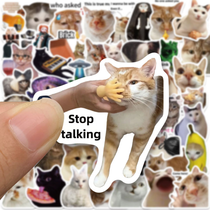 50PCS Kawaii Cat Meme Oiiai Stickers Graffiti Notebook Luggage Laptop ...