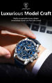 POEDAGAR 973 (Fan Made) Moon New Luxury Genuine Leather Men Quartz Watches Luminous Daily Life Waterproof Chronograph fashion Analog Watch for men - Watch For Men.