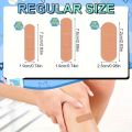 100pcs Flexible Fabric Adhesive Bandage Breathable Elastic Knuckle Bandage Assorted Bulk Fingertip Bandages for First Aid and Wo. 