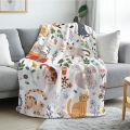 1PC Handdraw Cute Cats pattern Throw Thin Blanket for Couch Bed Car Home Camping For Cute animals Lovers all season use.