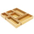 Drawer Organizer Box Set, 5 PCS Multi-Use Individual solid Wood Storage Containers, Junk Drawer Divider Organizers and Storage Trays for Kitchen, Bathroom, Office Desk, Makeup, Jewelry, Utensils. 