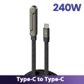 240W USB Type C Fast Charging Cable Foldable Bracket 2-in-1 Data Cable USB C Phone Stand Charge Wire For iPhone 17 16 15 .