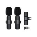 K9 Wireless Dual Microphone Professional Lapel Lavalier Microphone Remove Noise For Typ c. 