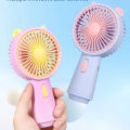 Cartoon Ear Mini Handheld Fan with Light – 3-Speed Summer Kids Electric Fan & Activity Gift | USB Rechargeable.