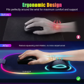 High-Quality XXL RGB Gaming Mouse Pad SMALL & Large Size with Gel Wrist Pad - Extended & Small Led Soft Cloth Mousepad Mat with Non-Slip Rubber Base & 14 Lighting Modes for Gamers, PC Computer, Laptop, Office - (800×300×4mm) - Black - FunBug. 