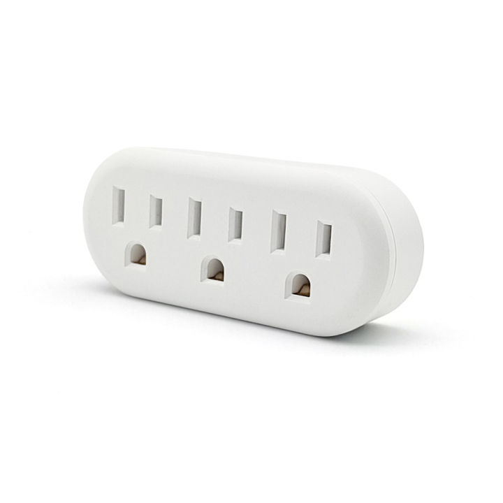 3-Outlet Wall Tap Adapter - 1 to 3 Grounded Outlet Extender, 3-Prong Multi Plug Splitter for Cruise, Home, Office and Dorm