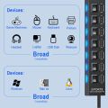 7 Port Usb Splitter Laptop Desktop Computer Expander Multifunctional Hub Hub Independent Switch One Drag Seven.
