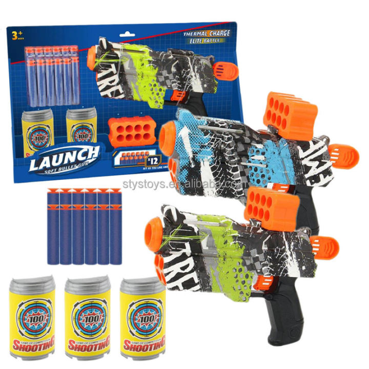 Manual Safe Toy Gun with Soft Bullets for Kids – Cartoon Style Plastic ...