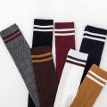 1 3 Pairs Women's Cotton Thigh High Socks Over The Knee Colorful Striped Pattern Casual Daily Wear Fashion Socks Black White. 