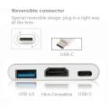 3 In 1 USB Type C To HDTV Converter Cable for Samsung Huawei iPad Mac Laptop Macbook USB Type C To HDMI-compatible Adapter Cable. 