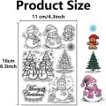 Christmas Clear Stamps Snowman Gingerbread Man Snowflake Merry Christmas Tree Transparent ReusableRubber Stamp. 