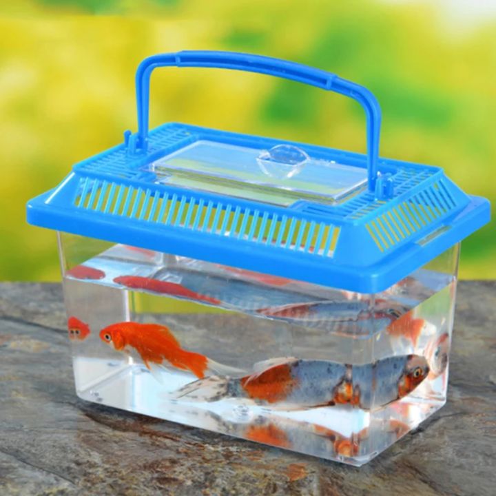 Picture Idea: Mini Portable Fish Tank Transparent Aquarium Pet Box Turtle Tank