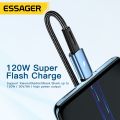 Essager 120W USB Type C Cable Super Fast Charge 67W Cable Quick Charge 6A For  12Pro Redmi K50 Note 11Pro Black Shark5 Pro. 