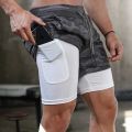 Camo Running Shorts Men Gym Sports Shorts 2 In 1 Quick Dry Workout Training Gym Fitness Jogging Short Pants Summer Men Shorts. 