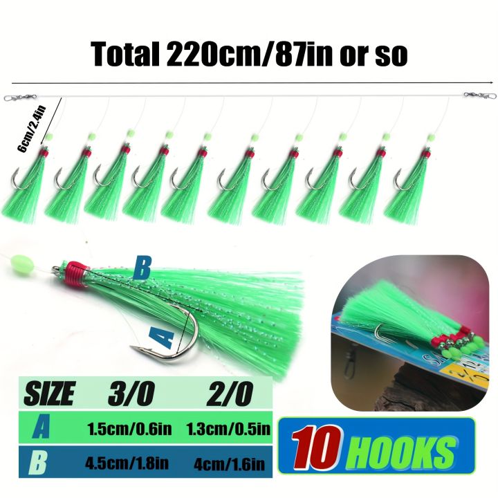 TAKBAS%201Pack/10Hooks%20Sabiki%20Bait%20Rig,%20Sea%20Fishing%20Hooks,%20Mackerel%20Lures%20Hooks,%20Freshwater%20&%20Saltwater%20Fishing,%20Fishing%20Tackle%20-%20Image%205