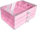 3 Layer Transparent Jewelry Box Organizer For Girls High Storage Jewellery Organizer Box With Secure Compartments. 