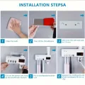 Toothbrush and Towel Disinfection Two in One Shelf Wall Mounted Intelligent Light Filled Ultraviolet Sterilization Sterilizer. 