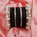 bangles for girls , Gajra bangles set , velvet bangles set with trendy Gajra kary , Gajra velvet glass bangles set for girls , velvet glass bangles for girls. 