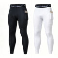 Compression Pant Men Training Gym Leggings with Pockets Running Tights Fitness Basketball Jogging Workout Trouser Polyester.