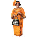 African Attire For Women Bazin Riche Embroidery Plus Size Elegant Party Church Dress.