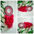 Red and White Mix Color Hand Made Dream Catcher. 