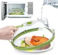 Microwave Cover for Food, Clear Microwave Splatter Cover with Water Steamer and Handle, 10 Inch Plate Covers, Kitchen Gadgets. 