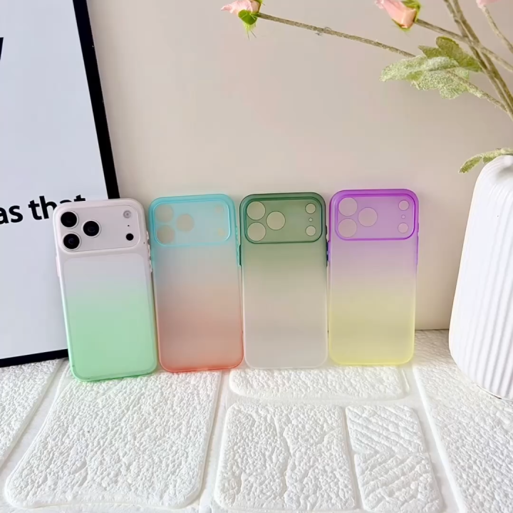 HOCE Ultra Thin Gradient Candy Transparent Matte Phone Case For iPhone 17 Air 16 15 14 Plus 13 12 11 Pro Max TPU Soft Back Cover