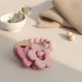 Silicone Teething Bracelet for Infants Wearable Teether Ring Bunny Flower Sensory Toy Food Grade BPA Free.