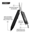 SOG 4 in 1 BATON Q1 Multi-Tool Folding Scissors EDC Tactical Pen Multifunctional Portable Tools Pocket Screwdriver Bottle Opener. 