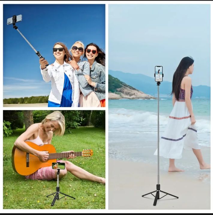 Premium%206.6%20Feet%20Wireless%20Selfie%20Stick%20Tripod%20Stand%20-%20Bluetooth%20Remote,%20Foldable%20Design%20-%20Ideal%20for%20Live%20Streaming,%20Vlogging%20&%20Tik%20Tok%20-%20Image%204