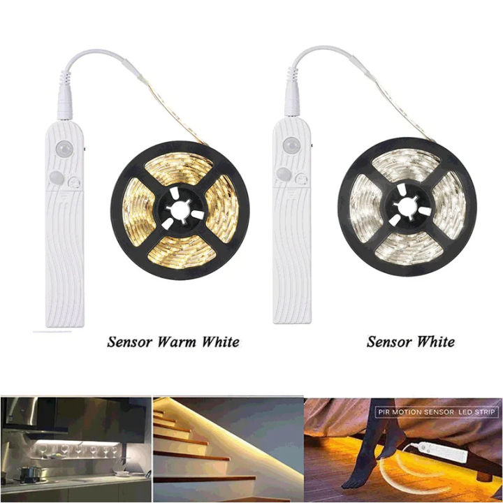 Led Strip Aaa Led Strip with PIR Motion Sensor AAA Battery SMD2835 Under Cabinet ...