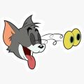 FAMOUS TOM AND JERRY CARTOON STICKER SHEET. 