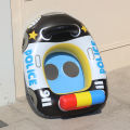 1PC Swimming Pool Float Ring Seat, Police Car-shaped Boat Inflatable Summer Beach Pool Tube with Handles.