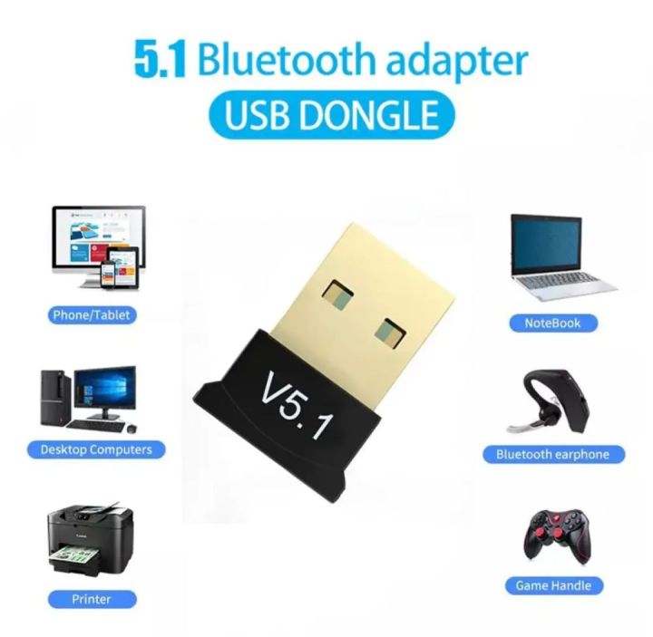 BT 5.1 Wireless Bluetooth Adapter USB Dongle For Desktop Laptop PC Multi Devices Bluetooth Audio Receiver Transmitter