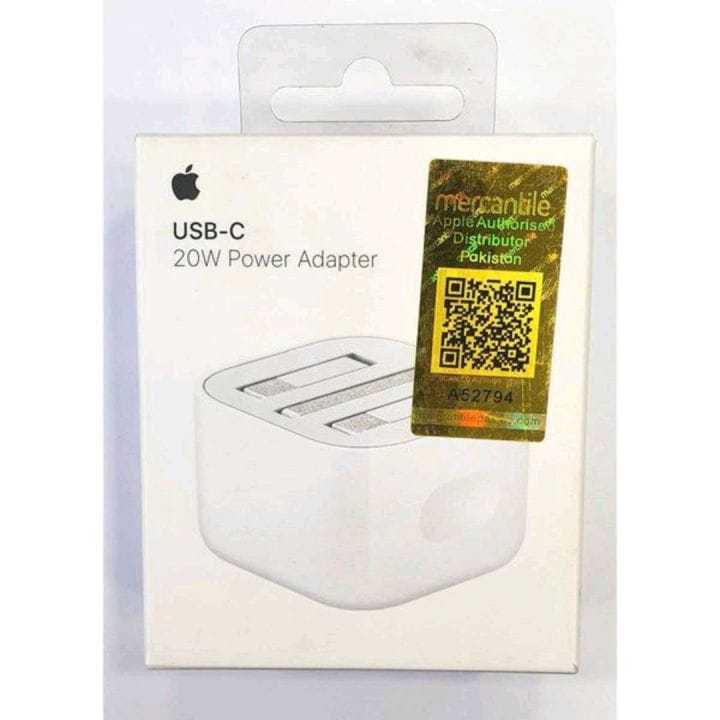 Apple 3-Pin 20W USB-C Power Adapter with Folding Pins – Fast Charging Adapter for iPhone & iPad