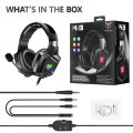 ONIKUMA K8 Wired Gaming Headphones with Flexible HD Mic RGB Lighting Effect Over-Ear Wired Headset Gamer for PC Gaming Xbox. 