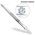 Stainless Steel Precision Tweezers Adjustable Slide Lock Antistatic Jewelry Eyebrow Craft For Electronic Component Repair Tools. 