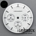 GRAMOCK No Logo Luminous 31.5mm Black Green White Moon Watch Dial 6 Hands For VK63 VK63A Men's Quartz Watch Replacement Part. 